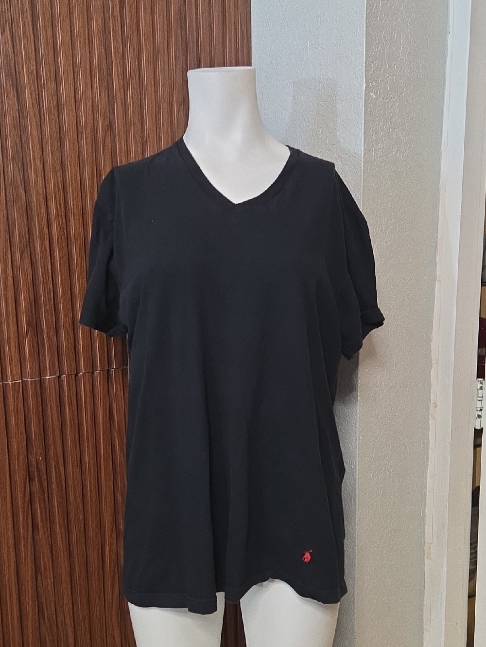 Polo Ralph Lauren Men's Classic Fit V-Neck T-Shirt – Black –Sz Large [1182]